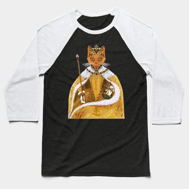 Queen Elizabeth I cat - historiCATS illustrations Baseball T-Shirt by vixfx